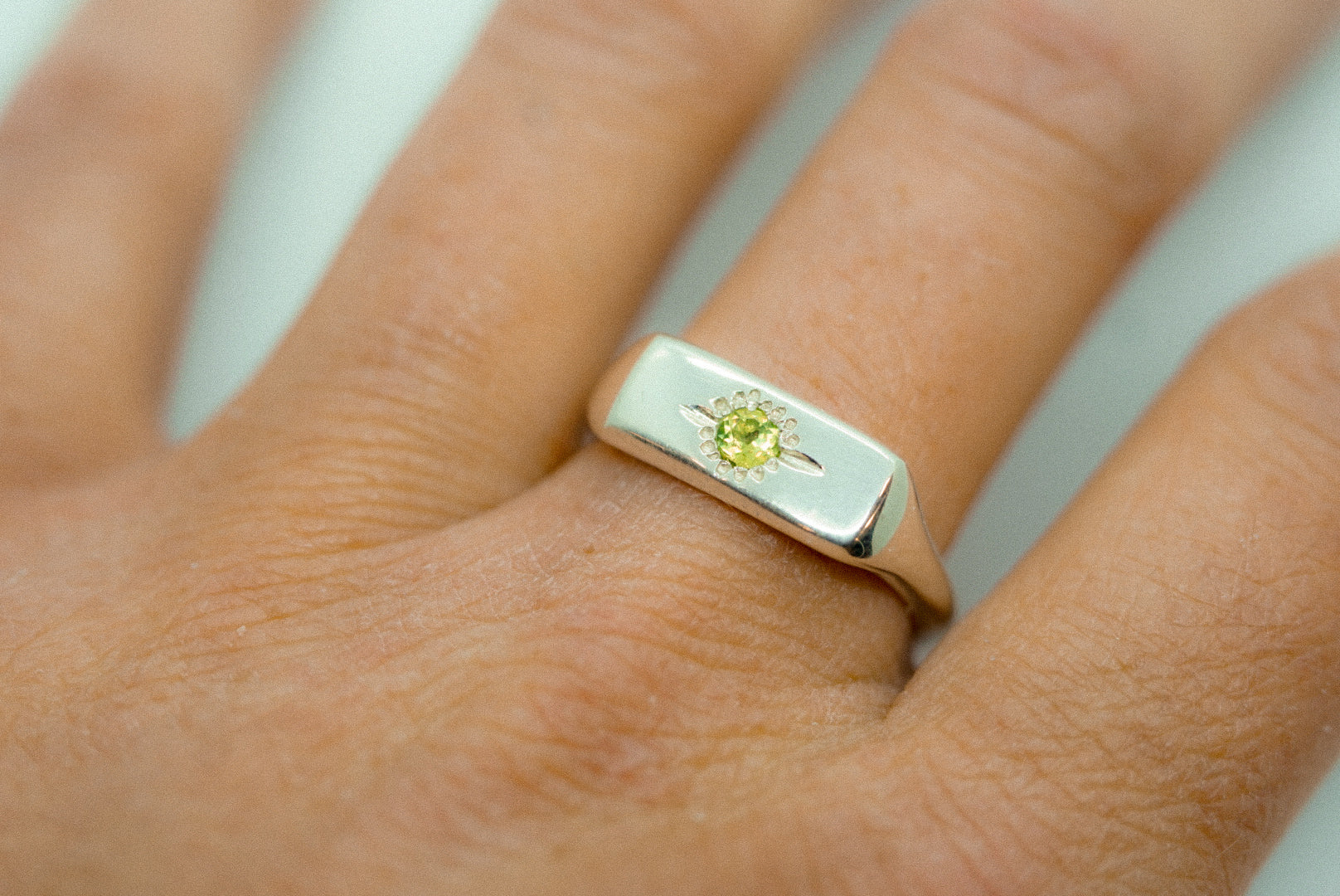 Peridot Bar Ring