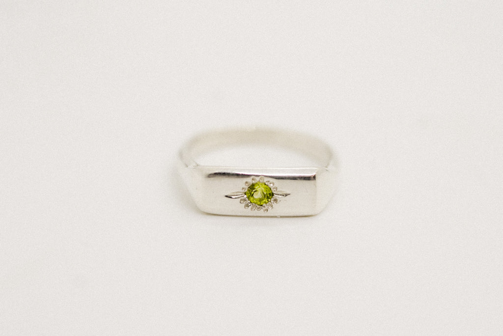 Peridot Bar Ring