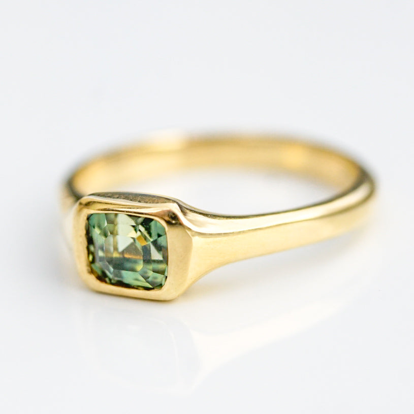 The Fern Ring | Green Sapphire Ring in 9ct Gold