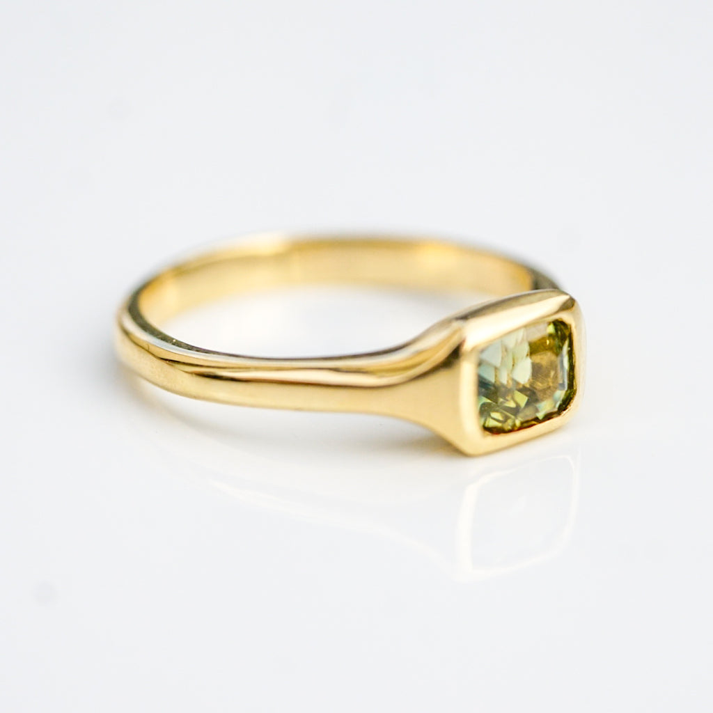 The Fern Ring | Green Sapphire Ring in 9ct Gold
