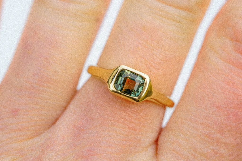 The Fern Ring | Green Sapphire Ring in 9ct Gold
