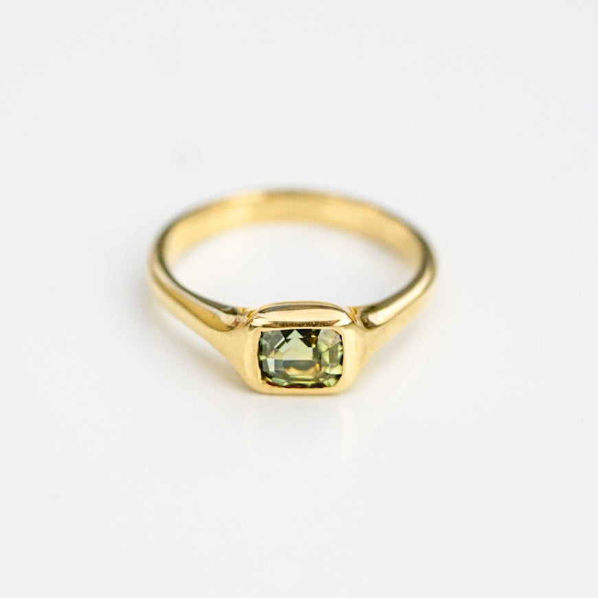The Fern Ring | Green Sapphire Ring in 9ct Gold