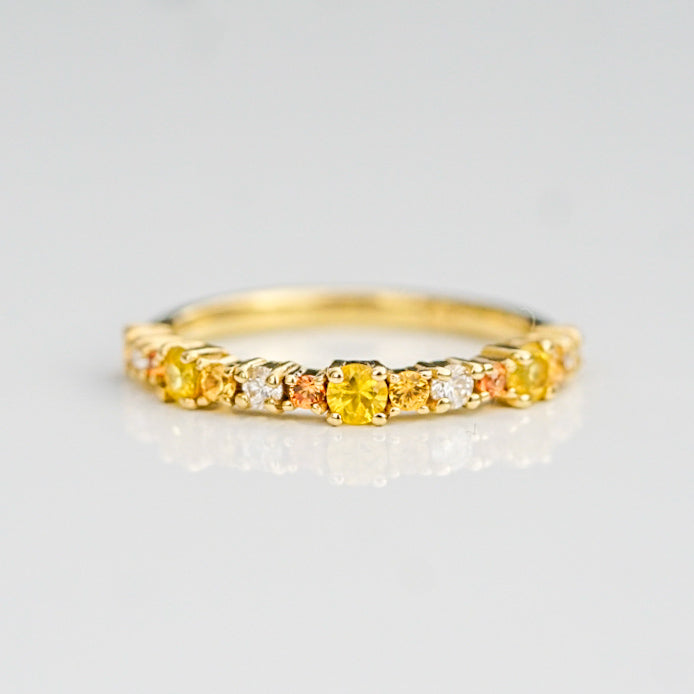 Golden Hour Sapphire & Diamond Stacking Ring | 9ct Gold