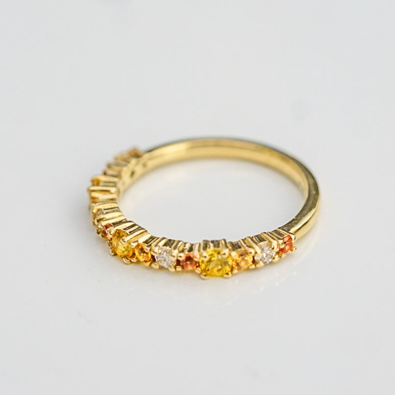 Golden Hour Sapphire & Diamond Stacking Ring | 9ct Gold