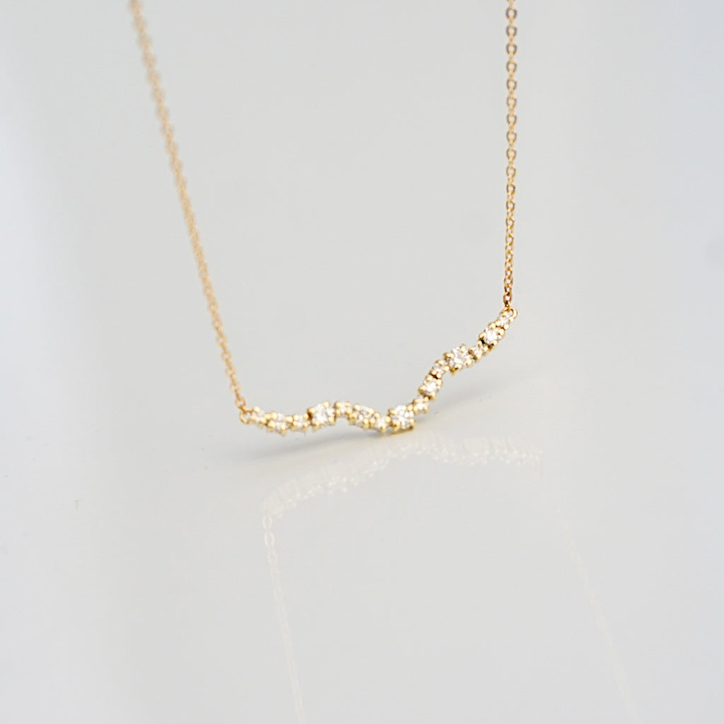 Flow Diamond Necklace | 0.43ct Lab Diamond Necklace in 9ct Gold