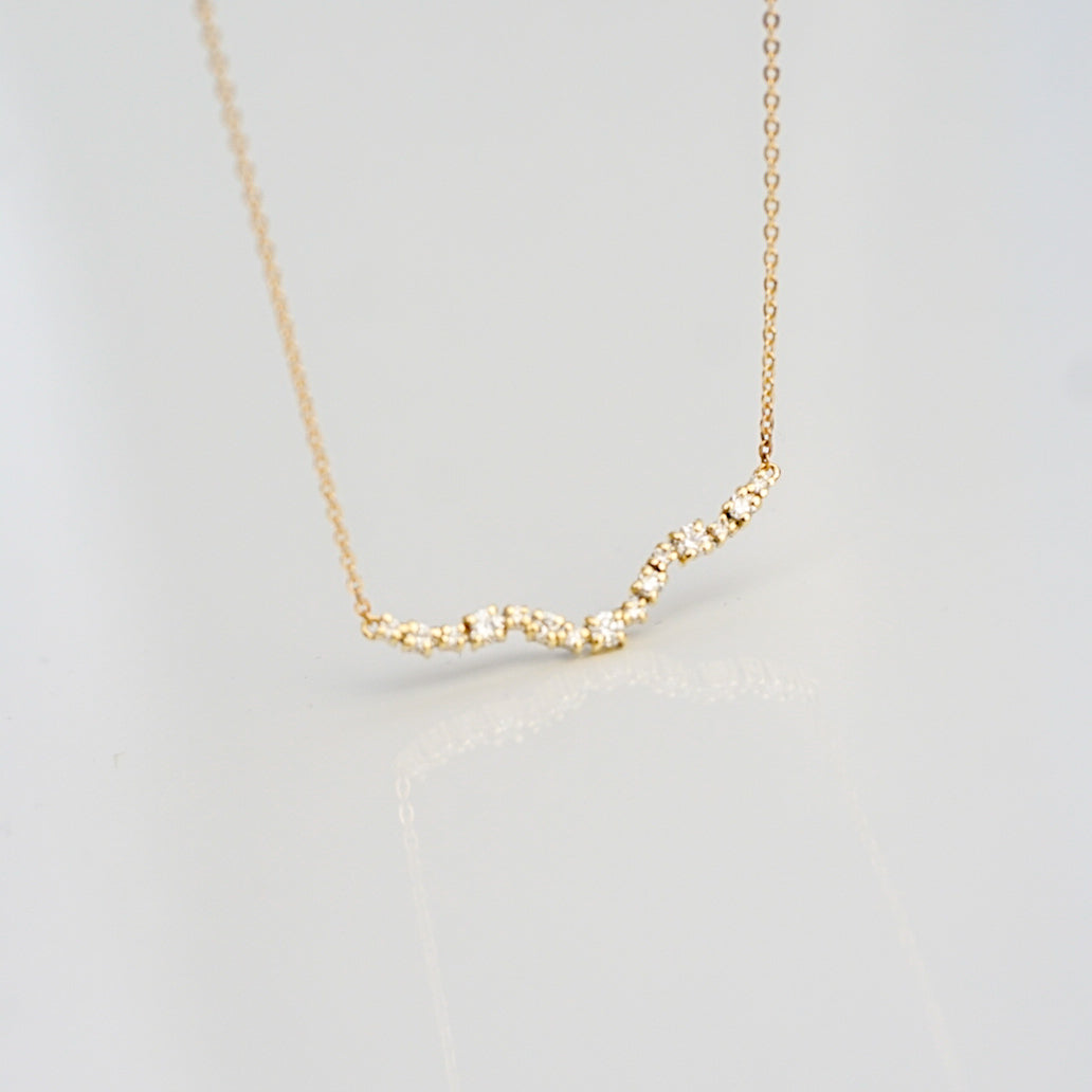 Flow Diamond Necklace | 0.43ct Lab Diamond Necklace in 9ct Gold
