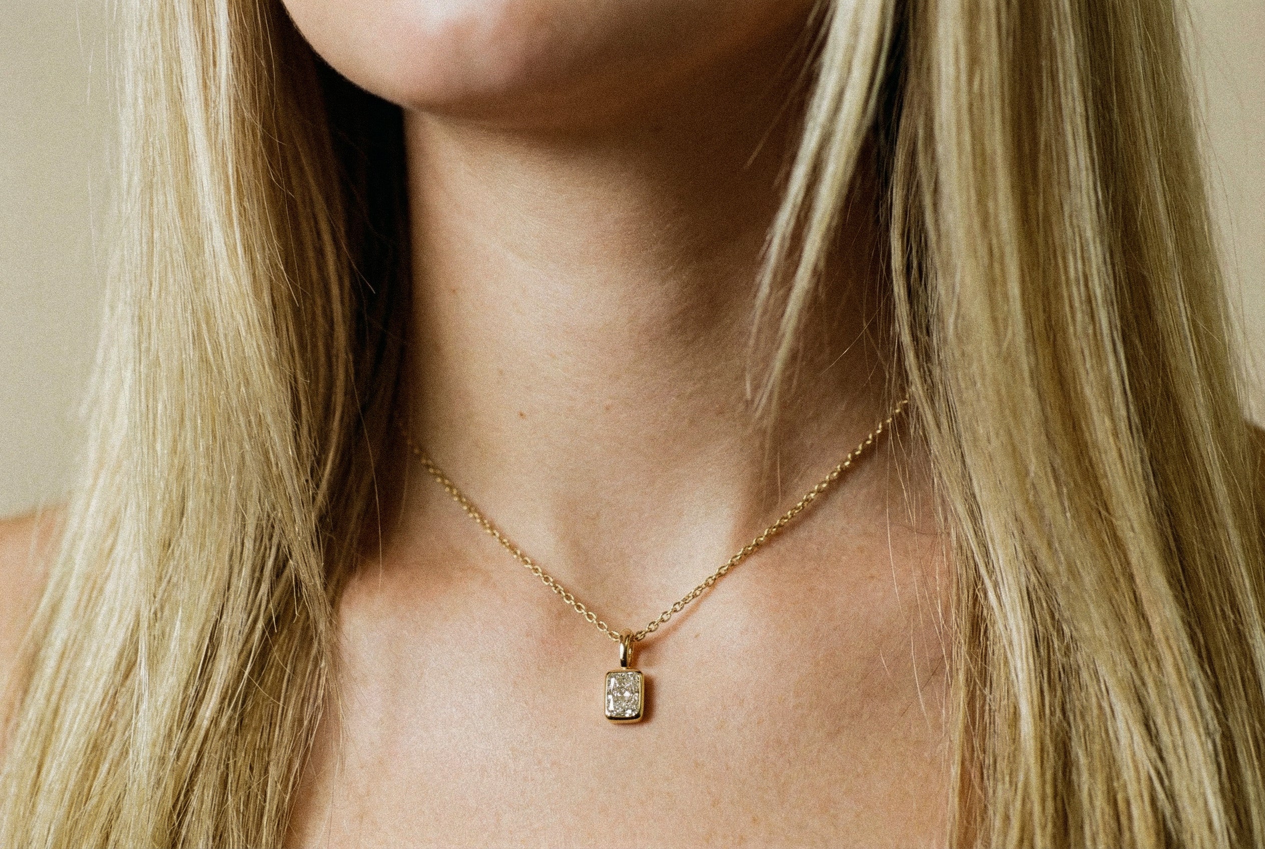 Radiant Bezel Necklace