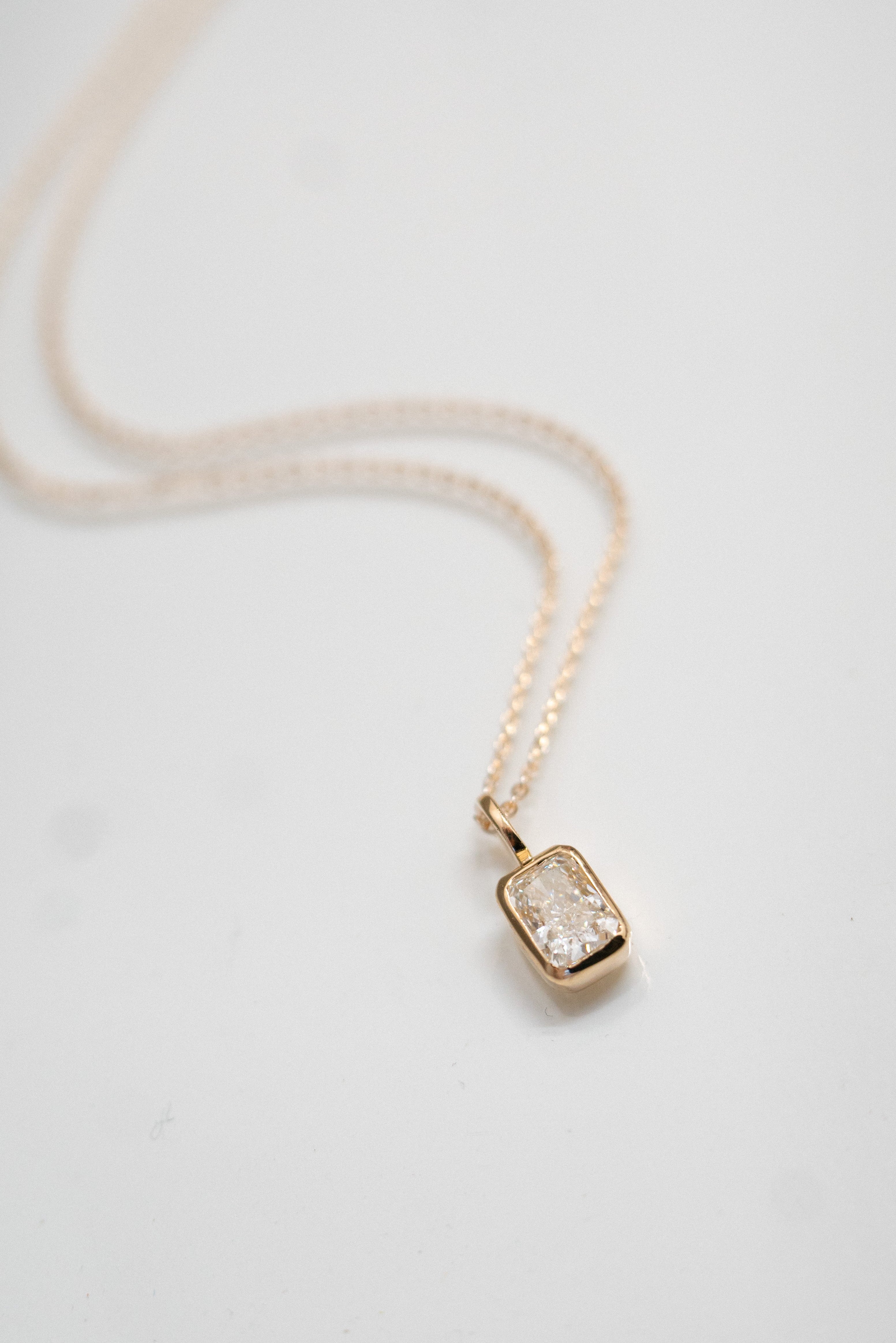 Radiant Bezel Necklace